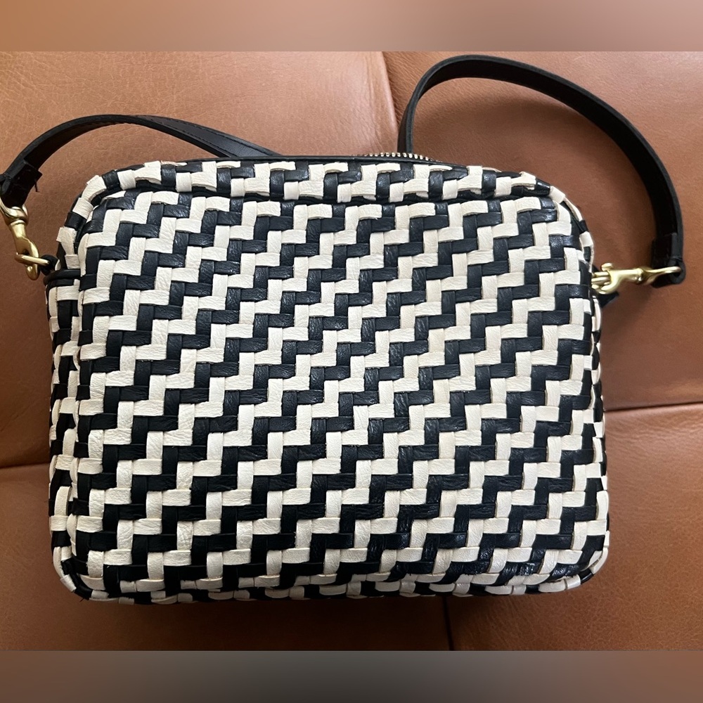 Clare V. Midi Sac Woven Zig Zag